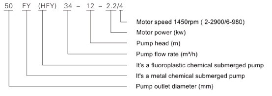 Model Description of FY Series Vertical Submerged Pump Model Description of FY Series Vertical Submerged Pump
